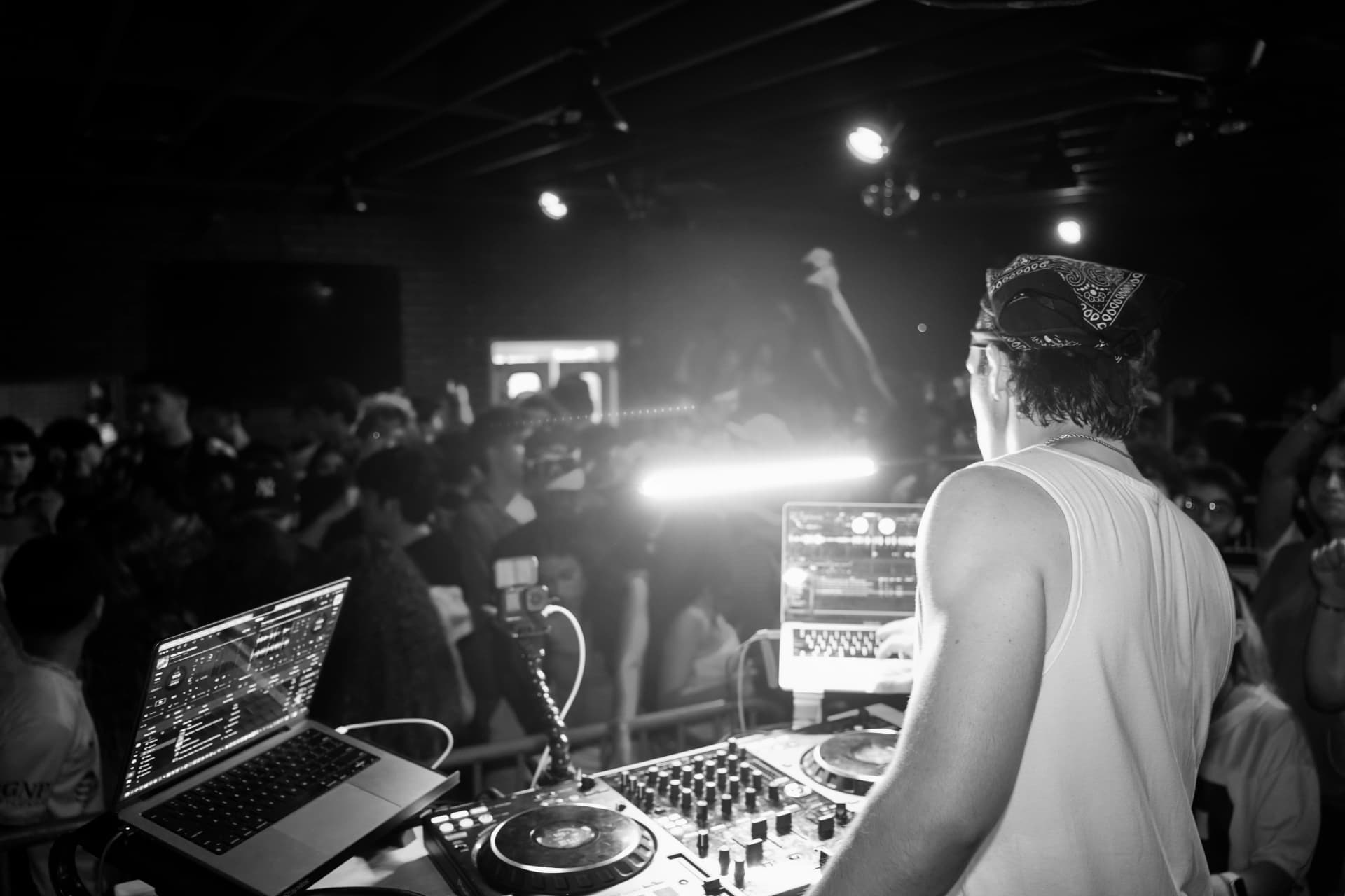 DJ performing at a campus concert